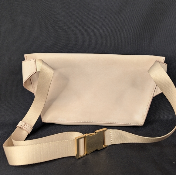 BUSCEMI Luxury Taupe Leather Belt Bag Fanny Pack Gold Buckle Made in Italy - Picture 5 of 15